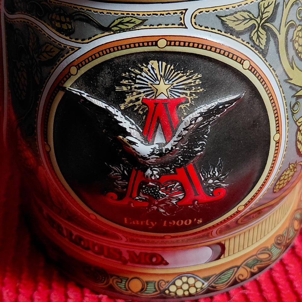 Anheuser-Busch Collectible Stein with Red and Gold Accents